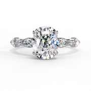 cushion cut lab grown diamond engagement ring